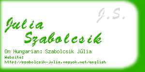 julia szabolcsik business card