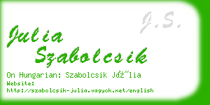 julia szabolcsik business card